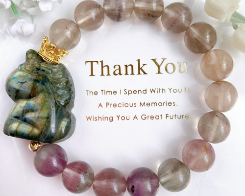 ✧₊⁎一点のみ˚✧₊⁎ ラブラドライト王冠ユニコーンちゃん希少石サゲニ