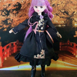 ドール服 リカちゃん 27cmドール ミリタリー ロリータ 桜デザイン 7枚目の画像