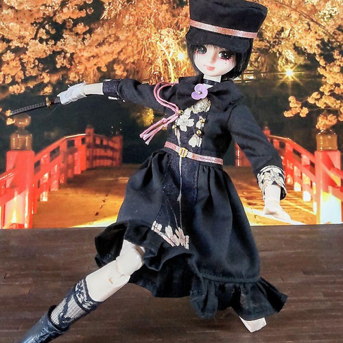 ドール服 リカちゃん 27cmドール ミリタリー ロリータ 桜 ドール服 リカちゃん 27cmドール ミリタリー ロリータ 桜