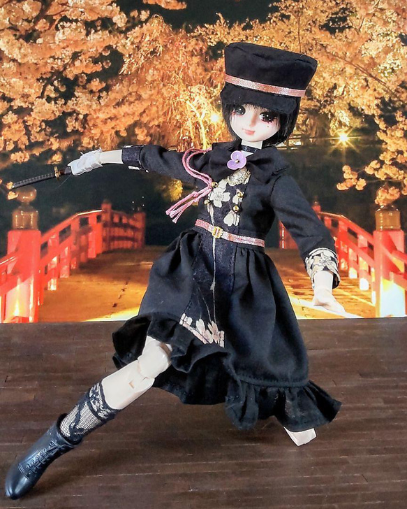 ドール服 リカちゃん 27cmドール ミリタリー ロリータ 桜