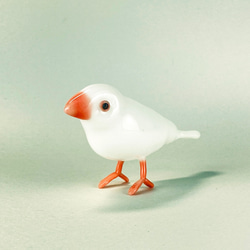 白文鳥（３）　中空ガラスの動物置物　オブジェ　ガラス細工 7枚目の画像