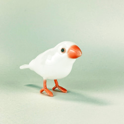 白文鳥（３）　中空ガラスの動物置物　オブジェ　ガラス細工 5枚目の画像