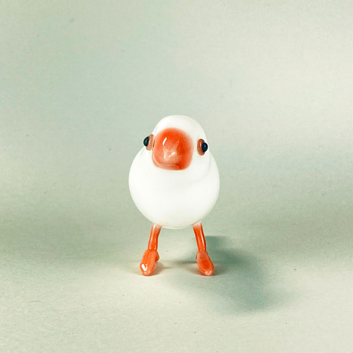 白文鳥（3） 中空ガラスの動物置物 オブジェ ガラス細工 その他置物