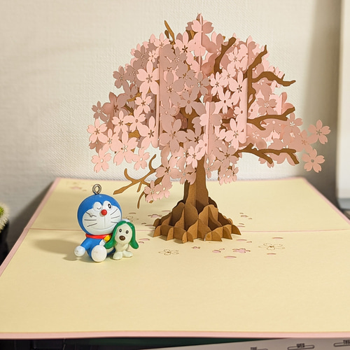 立体切り絵　メッセージカード　２点※バラ売りOK クリスマスカード 切り絵 ツリー型 立体 メッセージカード