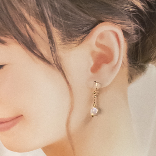 エチオピア産 ウォーターオパール ピアス ＊fiore＊ ステンレス フック