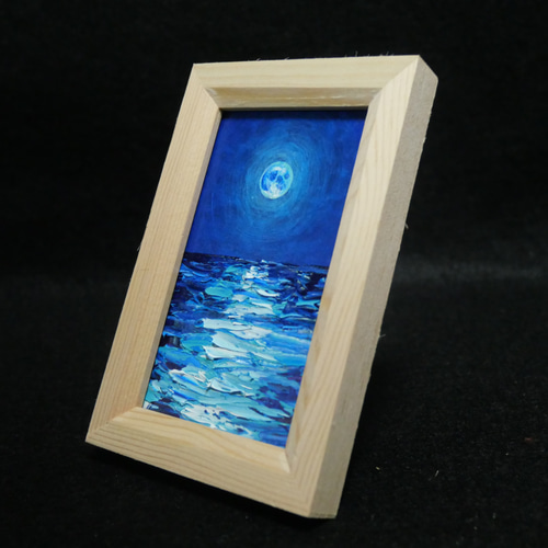 油絵 油彩 油彩画 絵 絵画 ミニ絵画【スーパーブルームーン