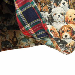 犬柄×タータンチェック×ブロックチェック　ミックス　ティアードロングスカート 7枚目の画像