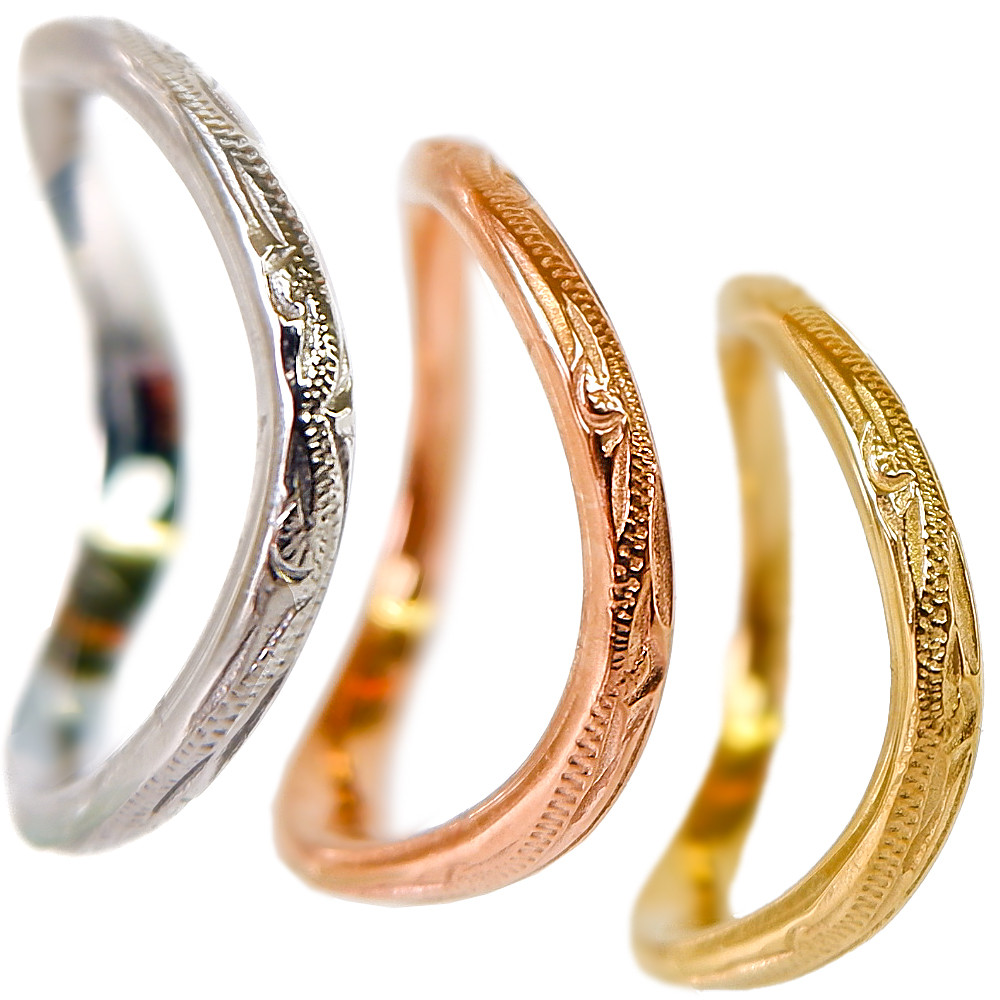 ハワイアンジュエリー リング ステンレス 指輪 レディース メンズ 金属アレルギー対応 スクロール