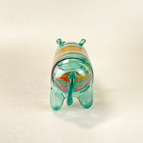 カバ（2） 中空ガラスの動物置物 ガラス細工 オブジェ その他