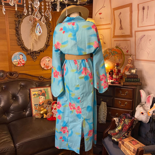 和洋折衷 浴衣 リメイク ワンピース ドレス レトロ 古着 和 モダン W