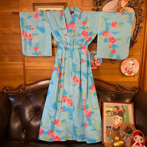 浴衣ドレス リメイク品 和洋折衷 浴衣 リメイク ワンピース ドレス レトロ 古着 和