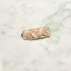 立體編織毛線三股辮泡芙花頭飾髮夾 第3張的照片