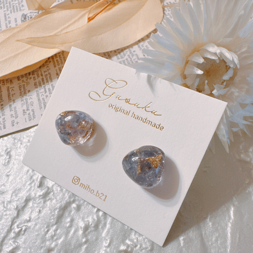 幸運を呼ぶ♡天然石一粒ピアス/イヤリング イヤリング
