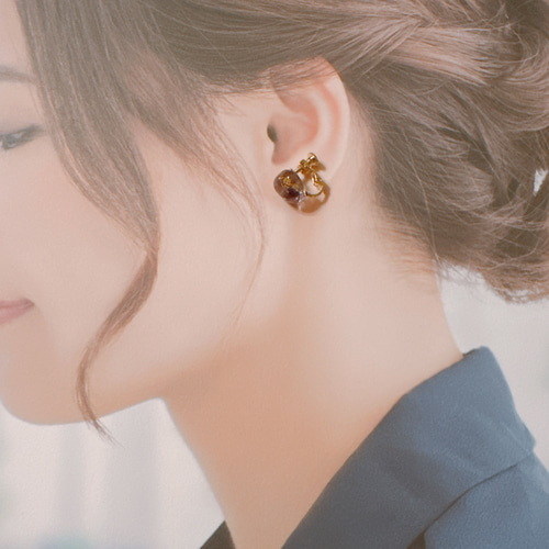 幸運を呼ぶ♡天然石一粒ピアス/イヤリング イヤリング
