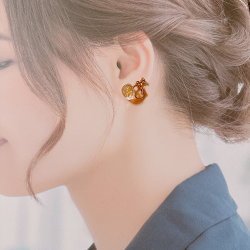 幸運を呼ぶ♡天然石一粒ピアス/イヤリング イヤリング