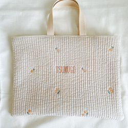 【お名前刺繍】マチ付きヌビレッスンバッグ 2枚目の画像