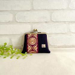 ほどよいお財布　久留米絣＆インド刺繍リボン 2枚目の画像