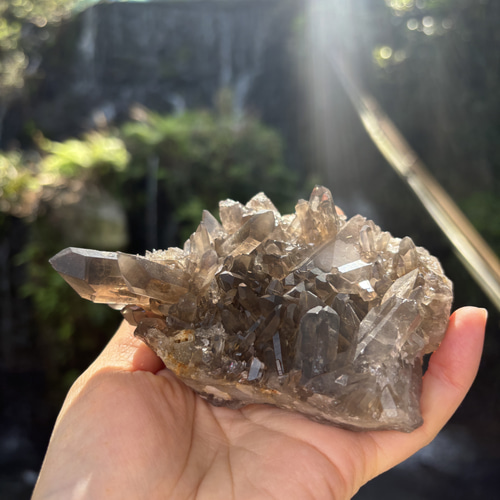 スモーキークォーツクラスター☆4341g☆11.4cm！☆瀧川神社にて浄化