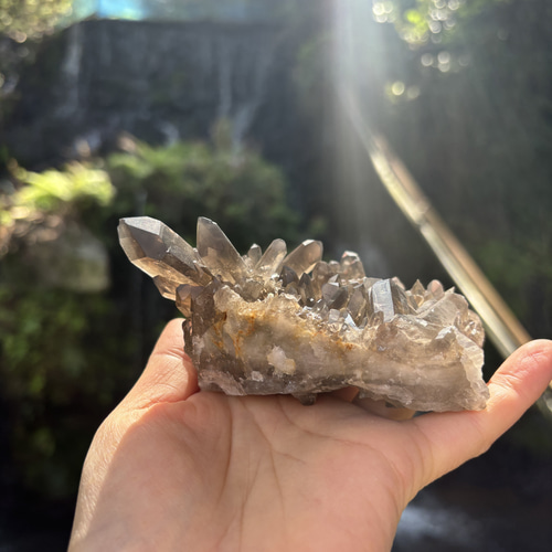 スモーキークォーツクラスター☆4341g☆11.4cm！☆瀧川神社にて