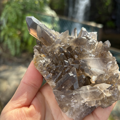 スモーキー クォーツ クラスター 2個 GOLD STONE スモーキークォーツ クラスター 天然石 水晶 原石 煙