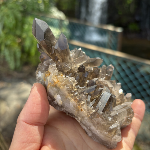 スモーキークォーツクラスター☆4341g☆11.4cm！☆瀧川神社にて浄化