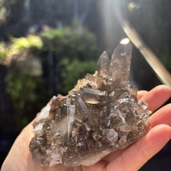 スモーキークォーツクラスター☆4341g☆11.4cm！☆瀧川神社にて浄化