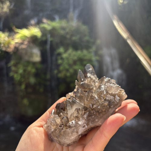 【趣里】天然石スモーキークォーツのダイヤモンド　置物NO.042614 趣里様専用】天然石スモーキークォーツのダイヤモンド 置物NO.042614