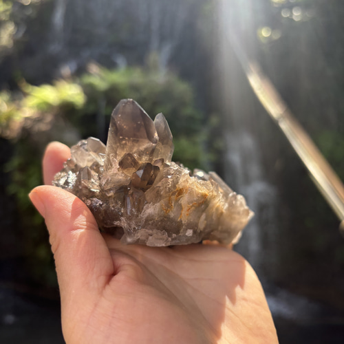 スモーキークォーツクラスター☆4341g☆11.4cm！☆瀧川神社にて浄化