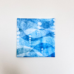 静かな海の中　ファブリックパネル　インテリア ブルー 3枚目の画像
