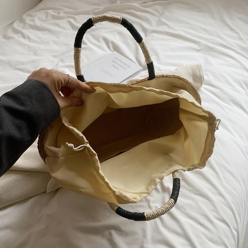 リクエスト再販！3サイズ アヒル刺繍かごバッグ レディース 大容量