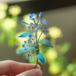 おもいで の 忘れな草 布花 ブローチ2024 3枚目の画像