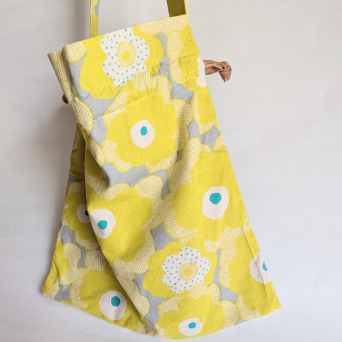 黄色花柄巾着ショルダーバッグ 巾着バッグ BOX AND ONE 通販 17551502