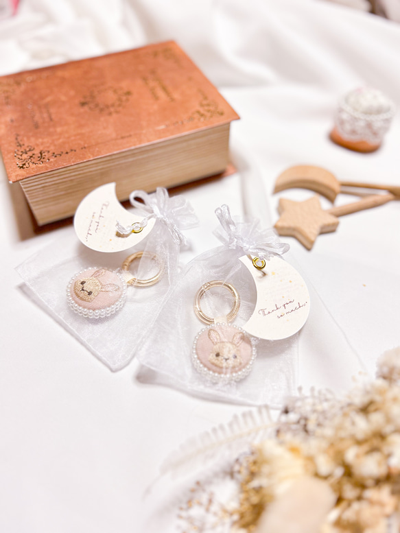 人気⸝⋆登園バックに⟡˖ ࣪⊹刺繍が可愛いミニシンプルキーホルダー お名前キーホルダー キーホルダー プレゼント お揃い 14枚目の画像