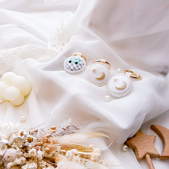 人気⸝⋆登園バックに⟡˖ ࣪⊹刺繍が可愛いミニシンプルキーホルダー お名前キーホルダー キーホルダー プレゼント お揃い 16枚目の画像