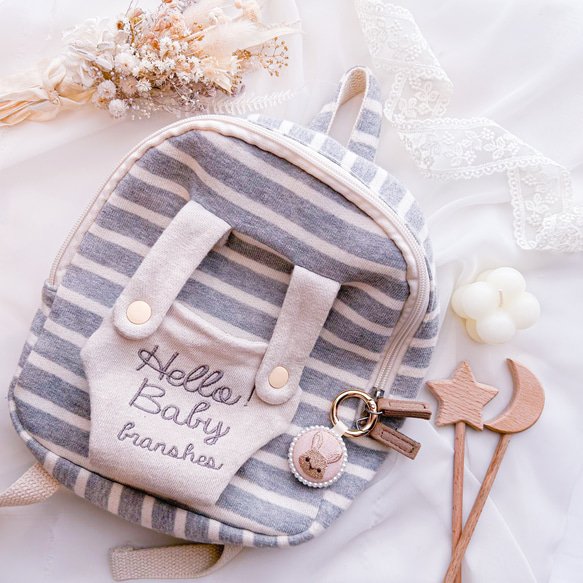 人気⸝⋆登園バックに⟡˖ ࣪⊹刺繍が可愛いミニシンプルキーホルダー お名前キーホルダー キーホルダー プレゼント お揃い 17枚目の画像