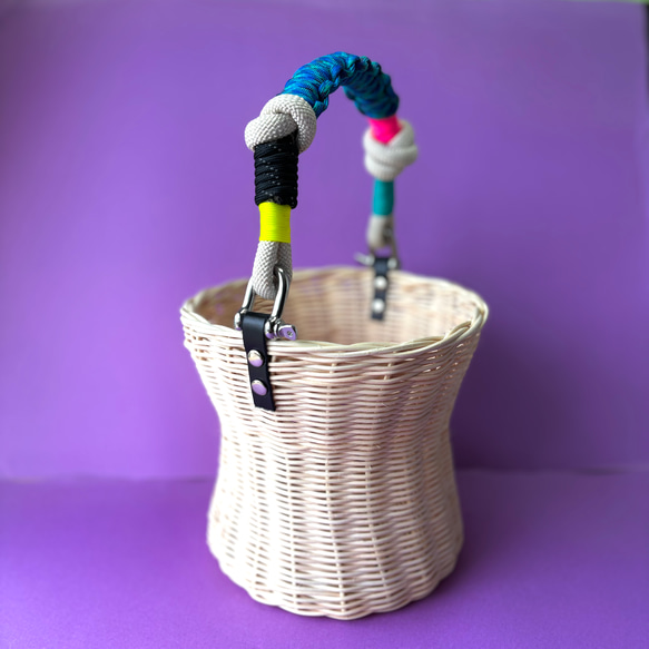 パラコード編みワンハンドル・かごバック・ミズイロ 