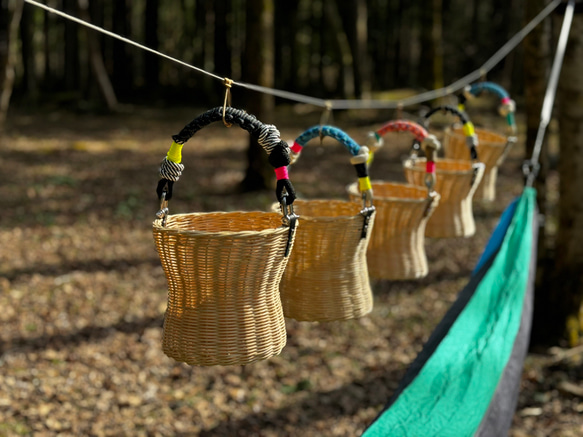 パラコード編みワンハンドル・かごバック・ミズイロ 