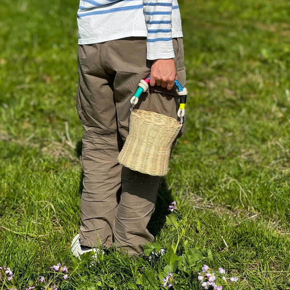 パラコード編みワンハンドル・かごバック・ミズイロ 