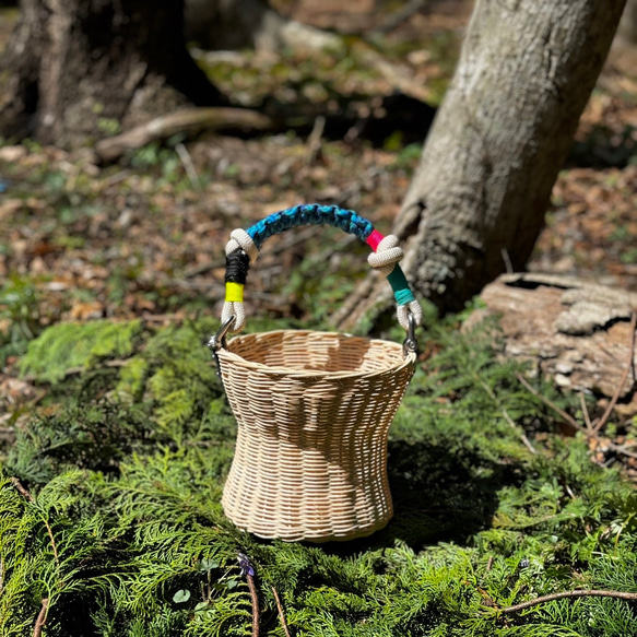 パラコード編みワンハンドル・かごバック・ミズイロ 