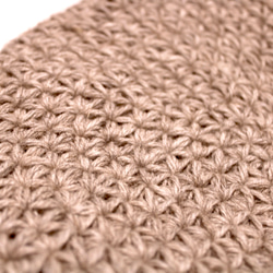 リフ編みのふんわりベレー帽　NZポッサム・メリノ　ナチュラル 8枚目の画像