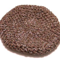リフ編みのふんわりベレー帽　メリノウール　アースカラーMIX 6枚目の画像