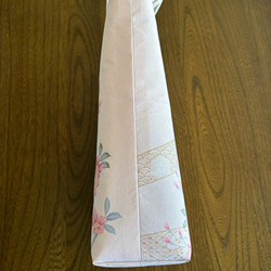 着物✖️帯リメイクトートバッグ ピンク系花柄 4枚目の画像