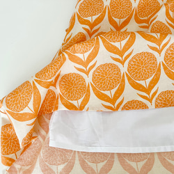 フレアースカート　* cotton Linen Orange Flower motif * 8枚目の画像