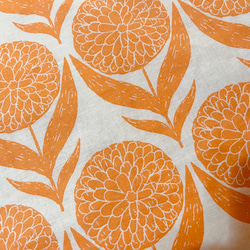 フレアースカート　* cotton Linen Orange Flower motif * 10枚目の画像