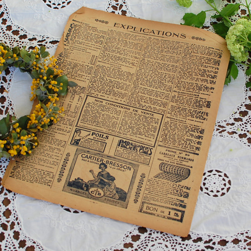 アンティーク紙もの 手芸雑誌 見開き1ページ フランス