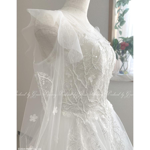 ウェディングドレス 結婚式 前撮り Aライン ビーズ刺繍ブライダル