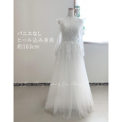 ウェディングドレス 結婚式 前撮り Aライン ビーズ刺繍ブライダル