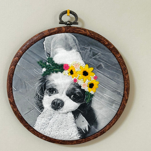オーダーしました　花冠12　わんこ　ご予約ページ　5/17 オーダーメイド】写真刺繍 キッズ 赤ちゃん ペット 子供