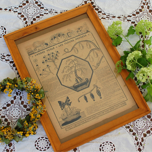 アンティーク紙もの 手芸雑誌 見開き1ページ フランスアンティーク