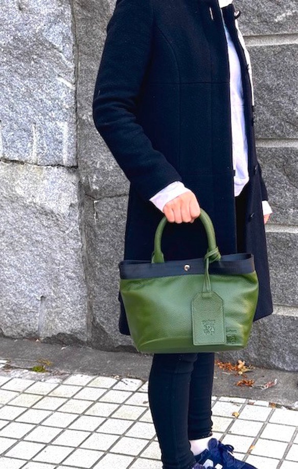 <NEW>５０％OFF セール　コロンと可愛いミニトートバッグ　GREEN 8枚目の画像